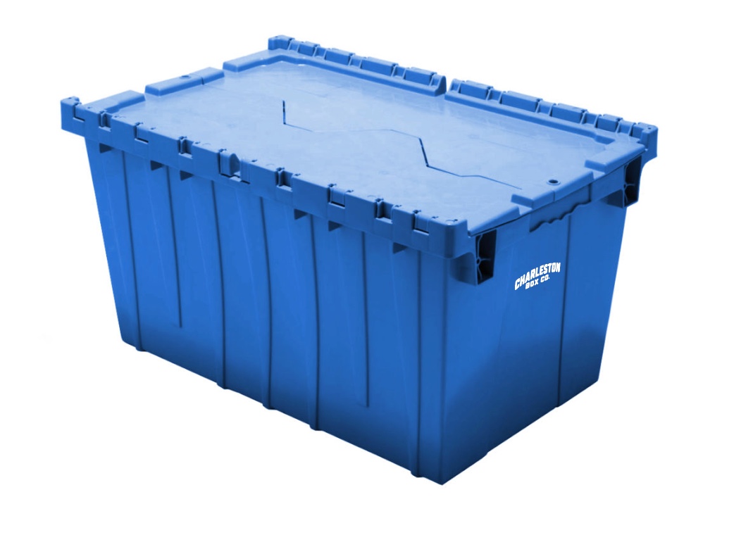 Cola Crates green plastic moving crate with attached lid